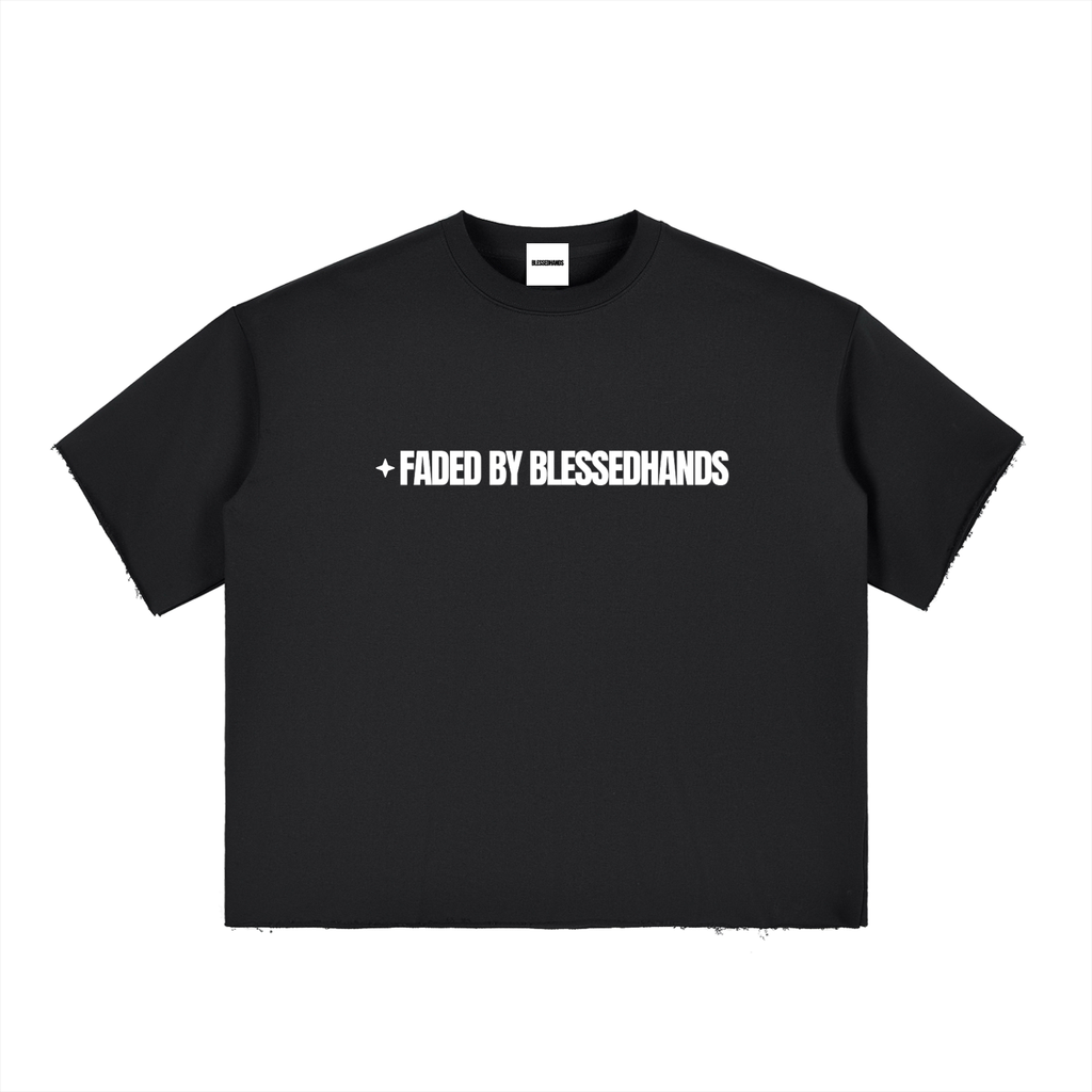 Boxy Half-Sleeve Raw-Edge T-Shirt