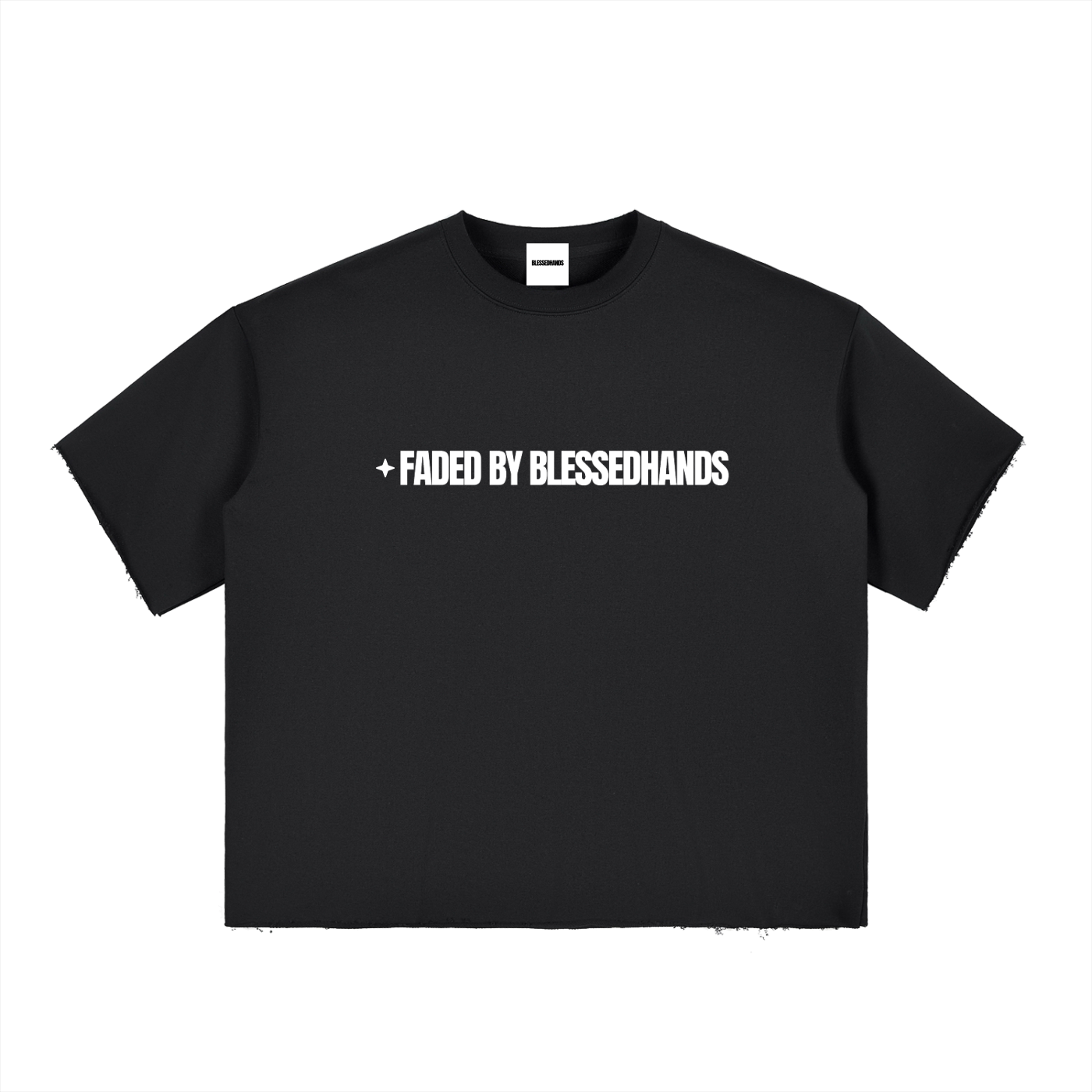 Boxy Half-Sleeve Raw-Edge T-Shirt