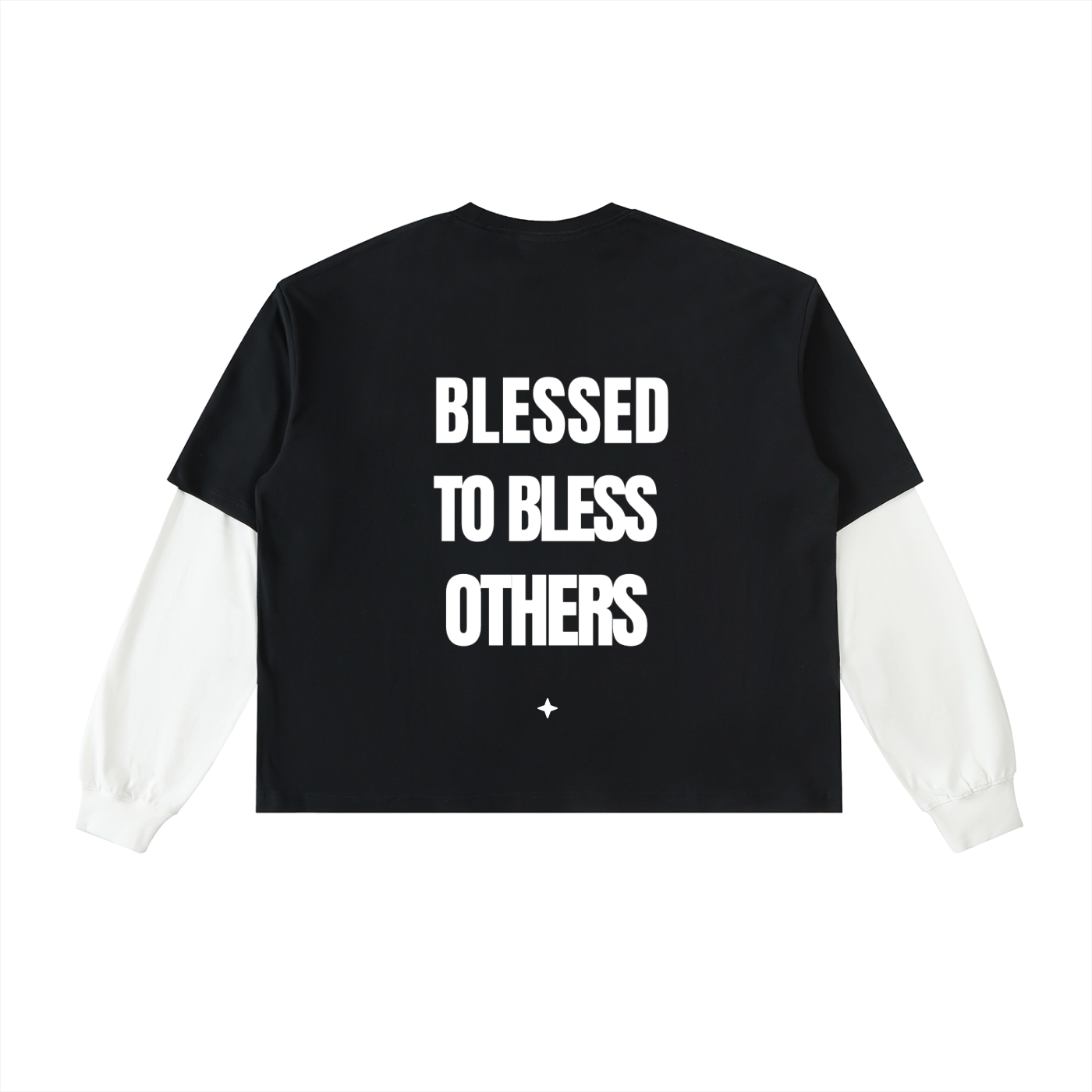 Layered Contrast Sleeve Cotton T-Shirt (Copy)