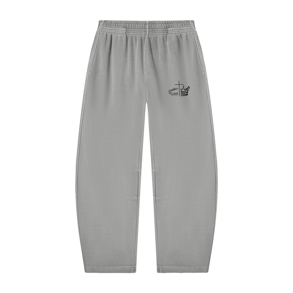 Unisex Vintage Washed Barrel Leg Sweatpants