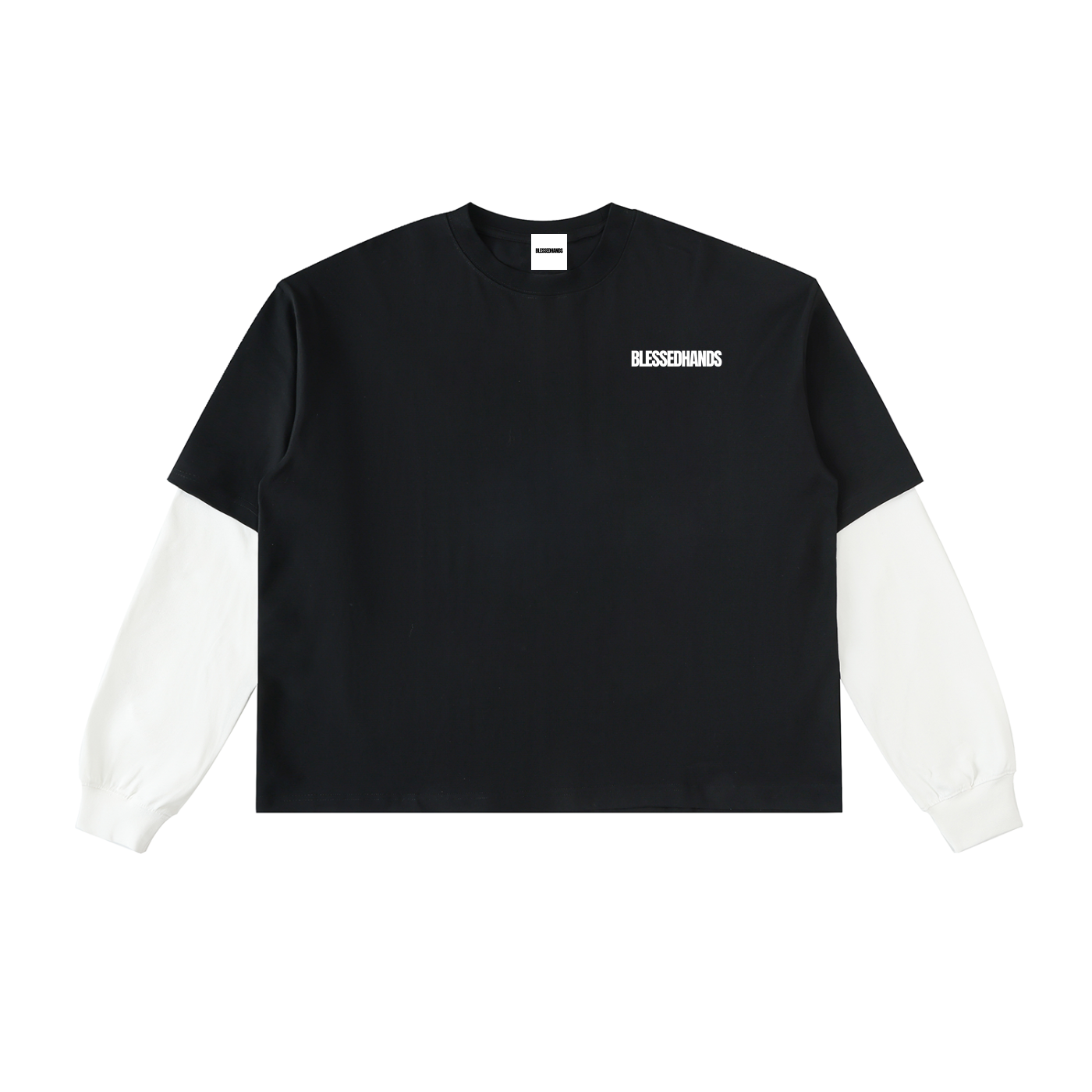 Layered Contrast Sleeve Cotton T-Shirt (Copy)